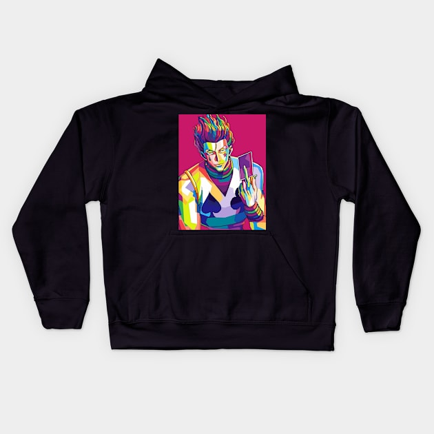 anime hisoka wpap Kids Hoodie by Banten vector